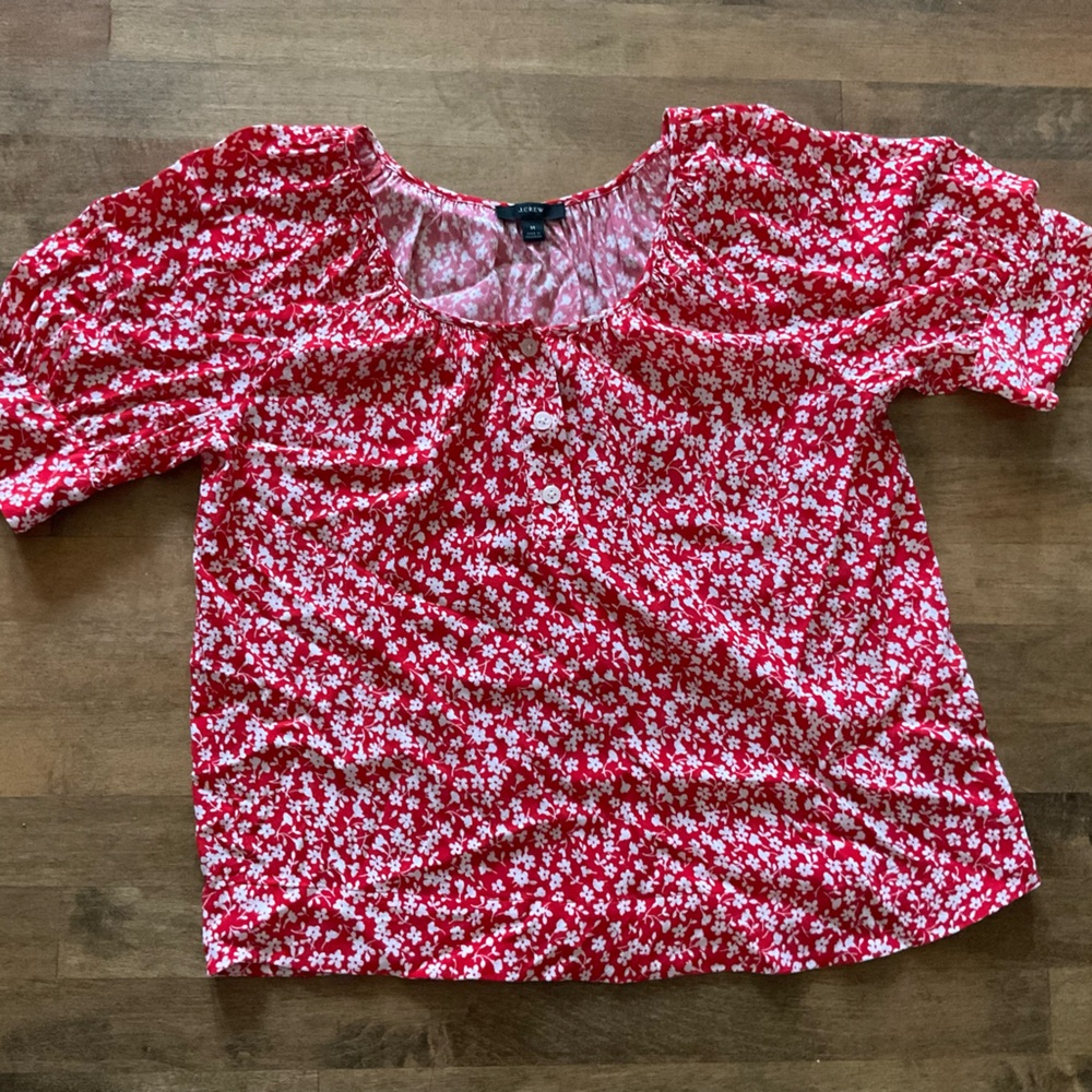 J Crew Re-Imagined floral short sleeve blouse Medium